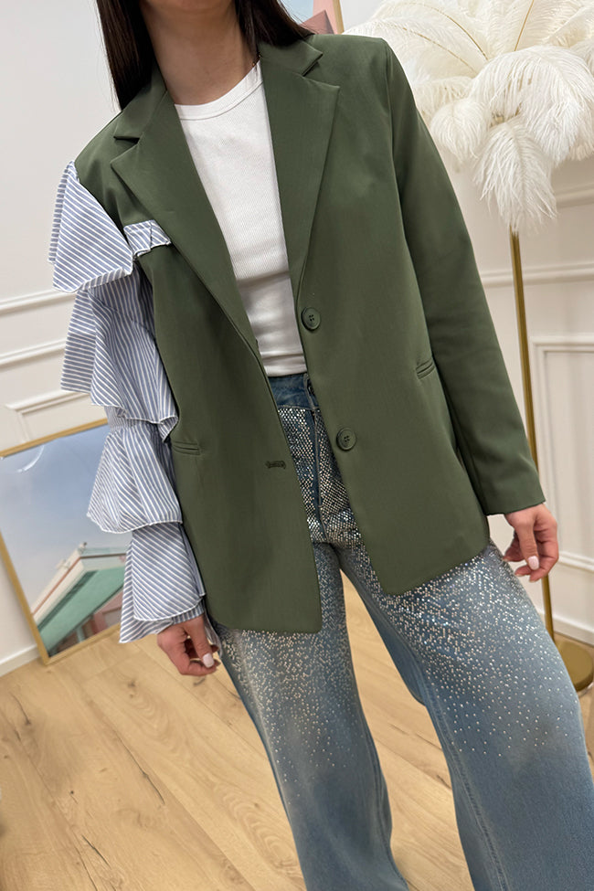 Giacca militare manica a balze rigata - HaveOne