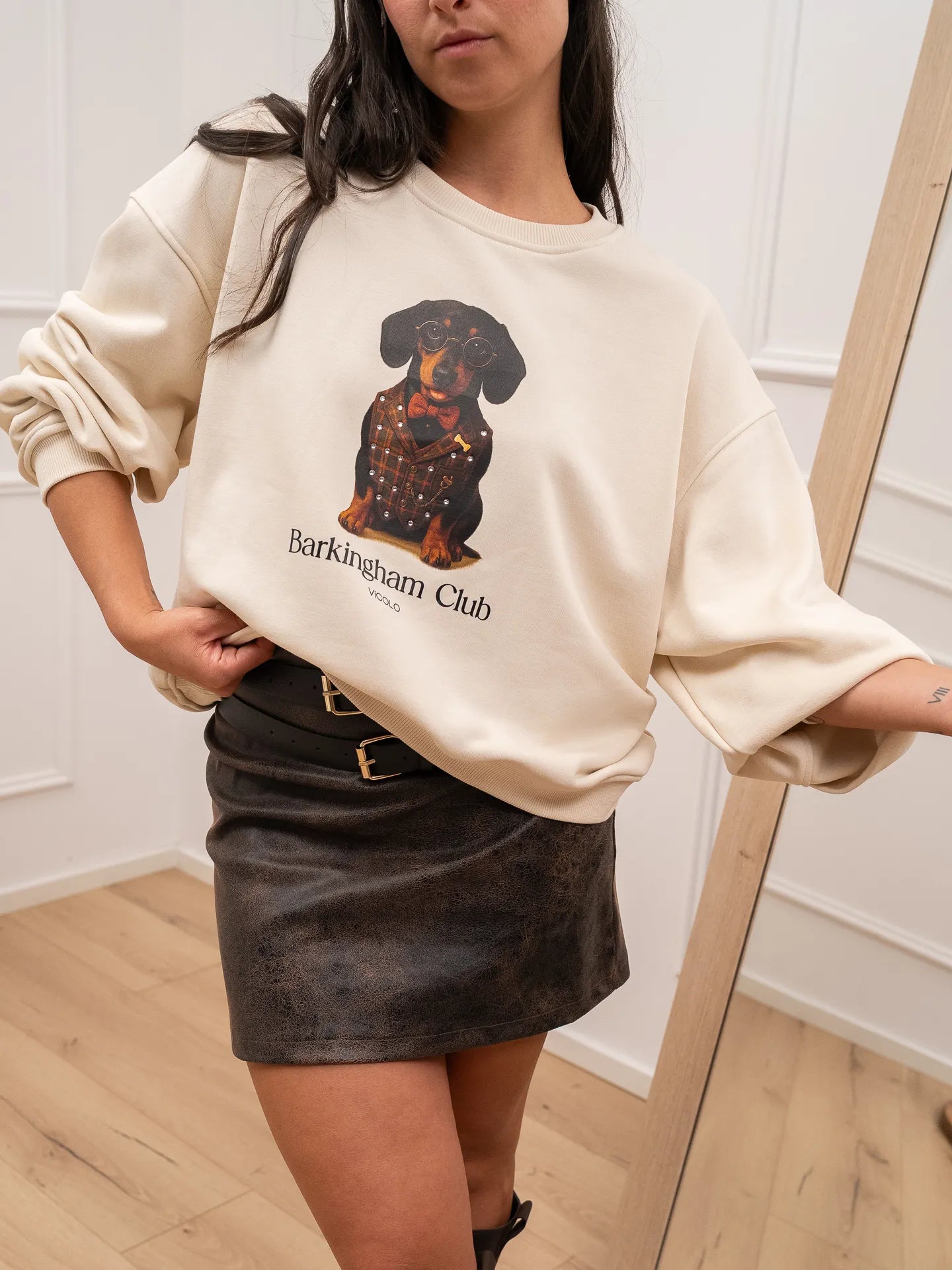 Felpa vaniglia bassotto - Vicolo