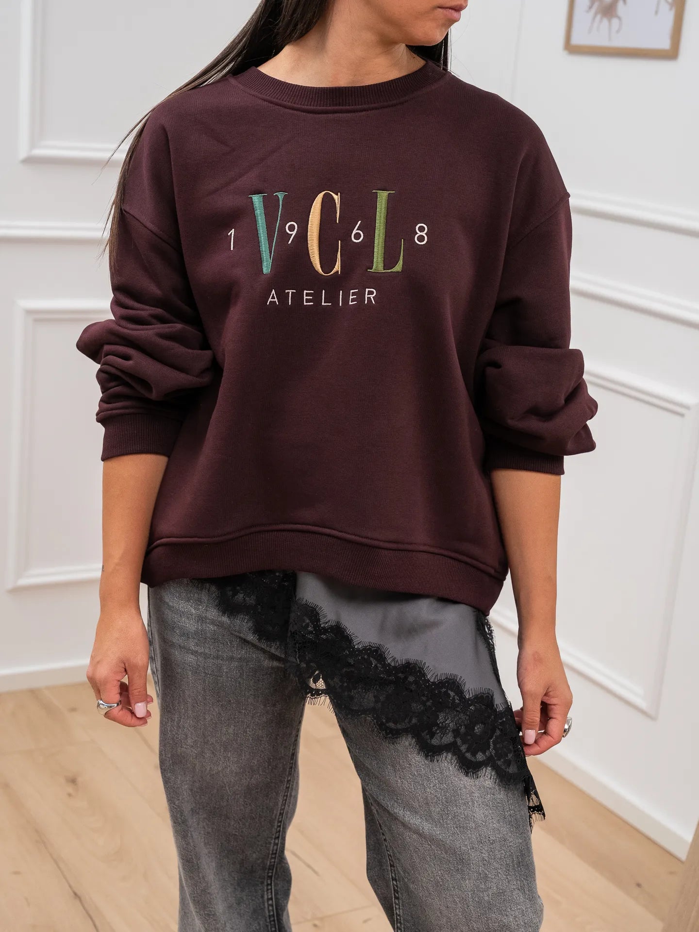 Felpa "VCL atelier" bordeaux - Vicolo