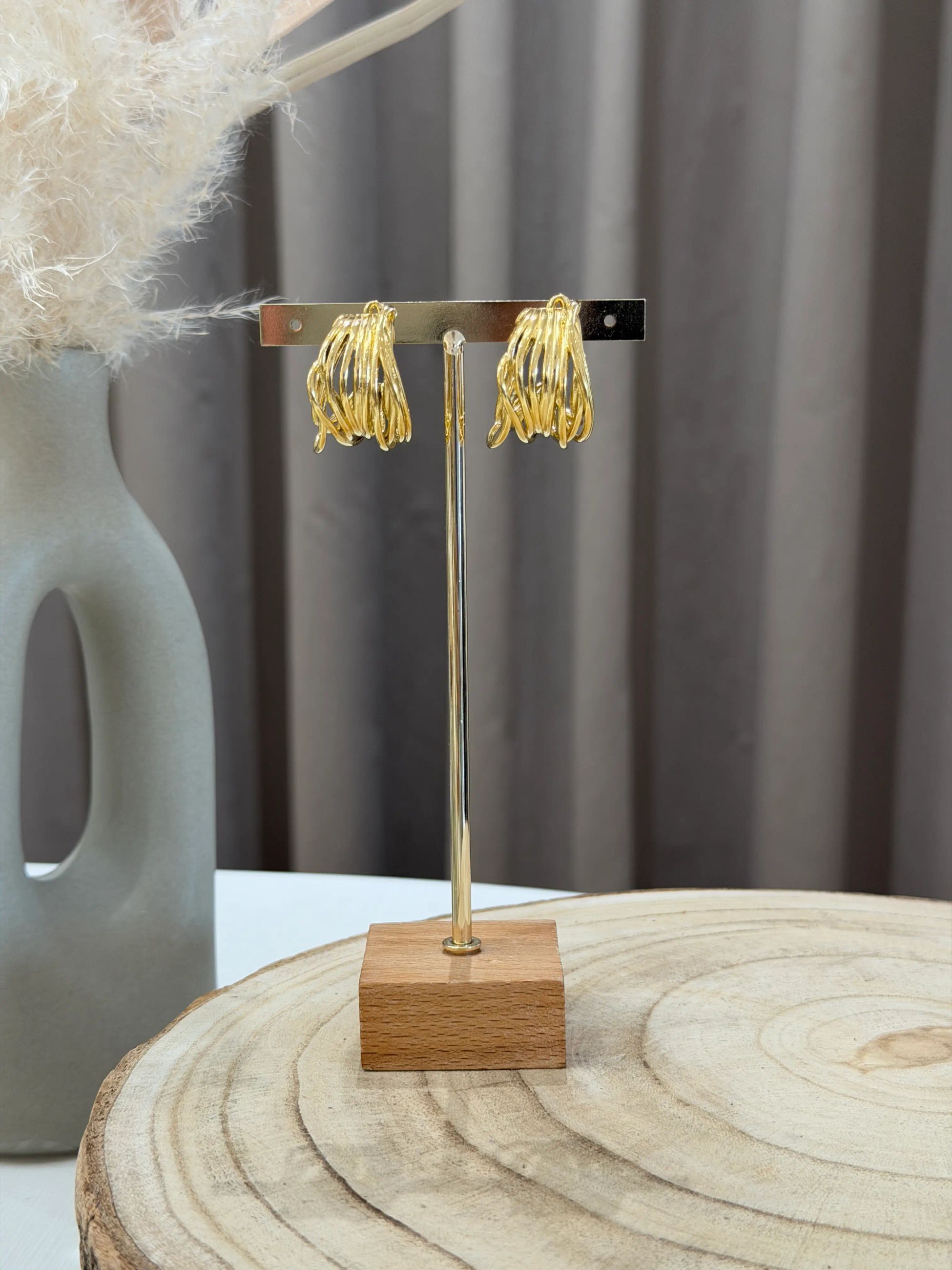 Orecchini multi linee oro - Calibro Shop