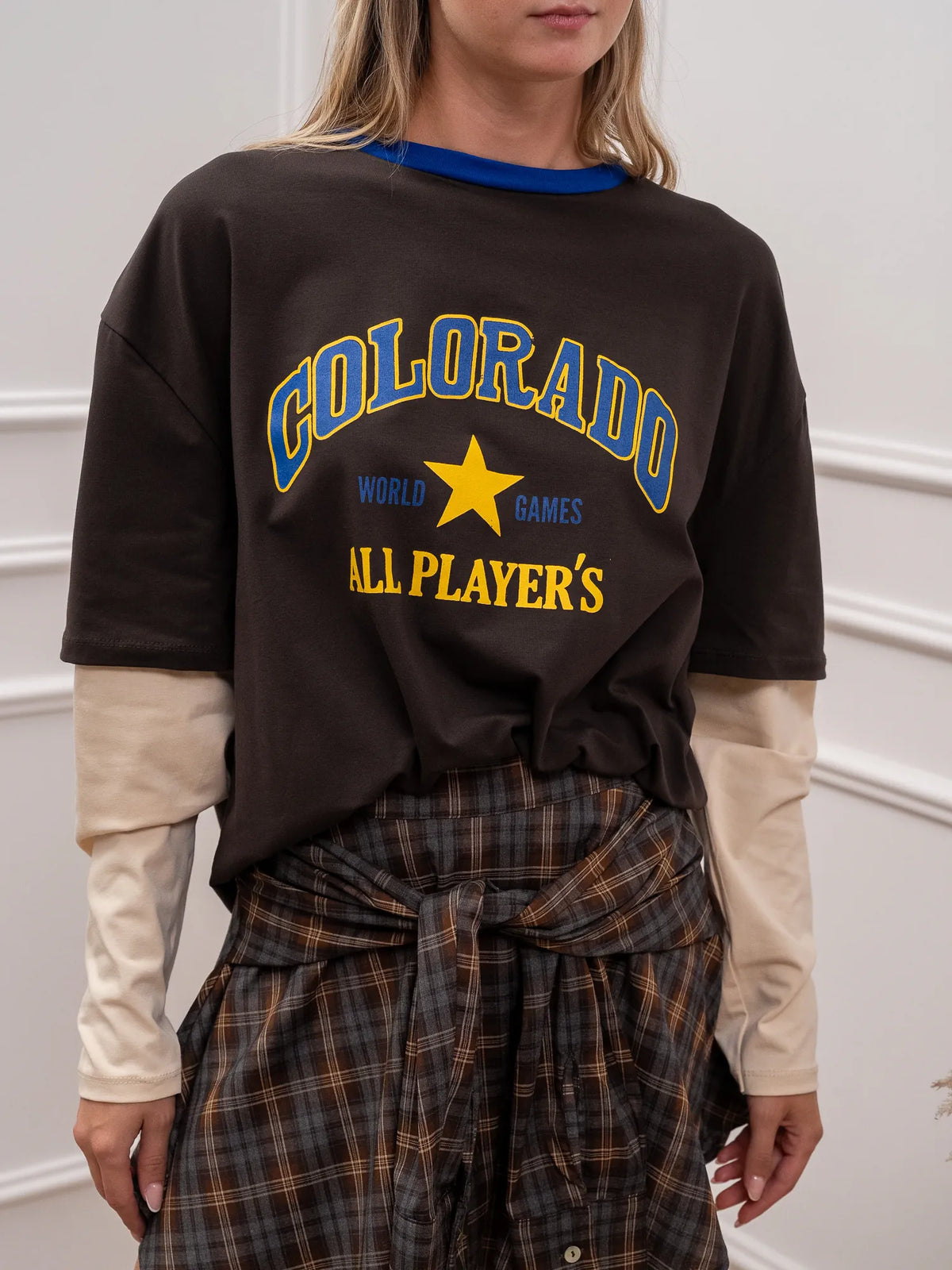 T shirt Colorado con manica a contrasto - HaveOne