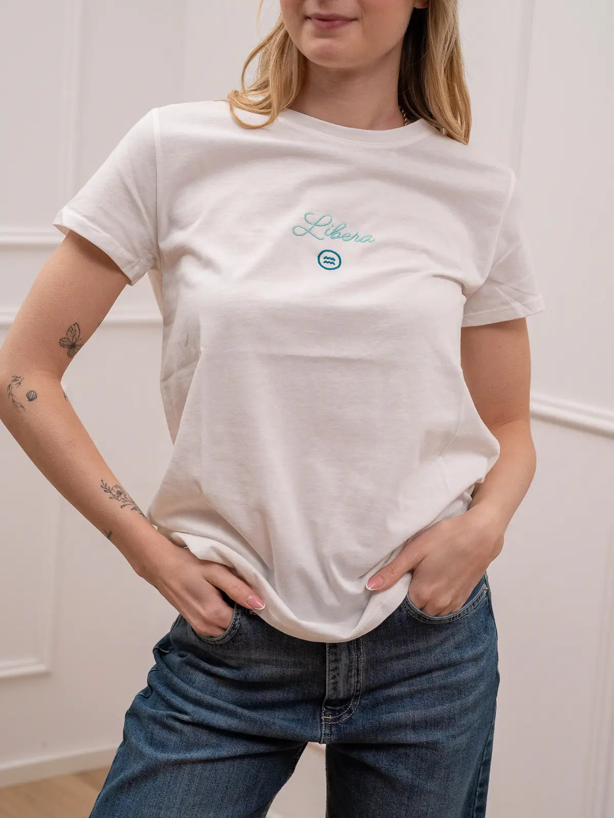 T shirt ricamo acquario "Libera" - Vicolo