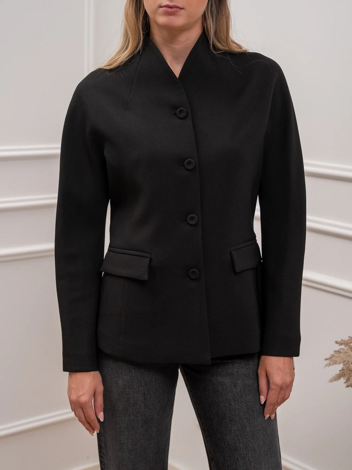 Giacca nera slim fit coreana - Philia Loft