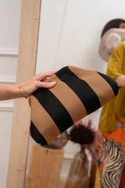 Borsa pouch New Stripe nero e nocciola - Calibro Shop