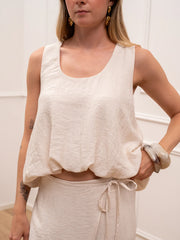 Top Balloon naturale misto lino - HaveOne