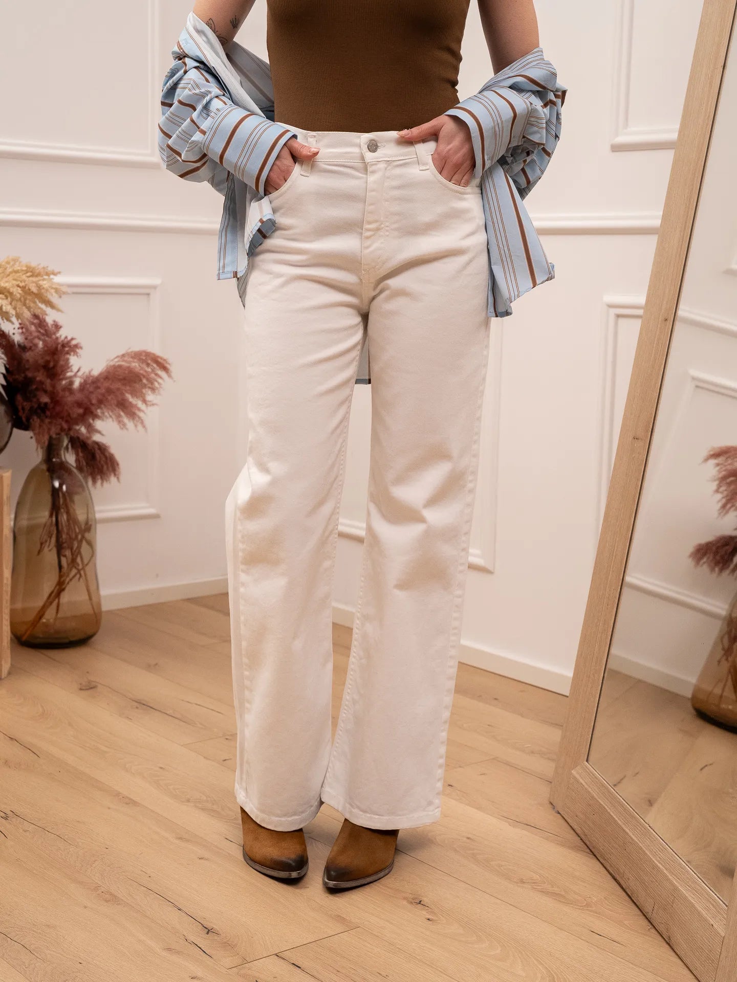 Jeans London in bull denim bianco - HaveOne