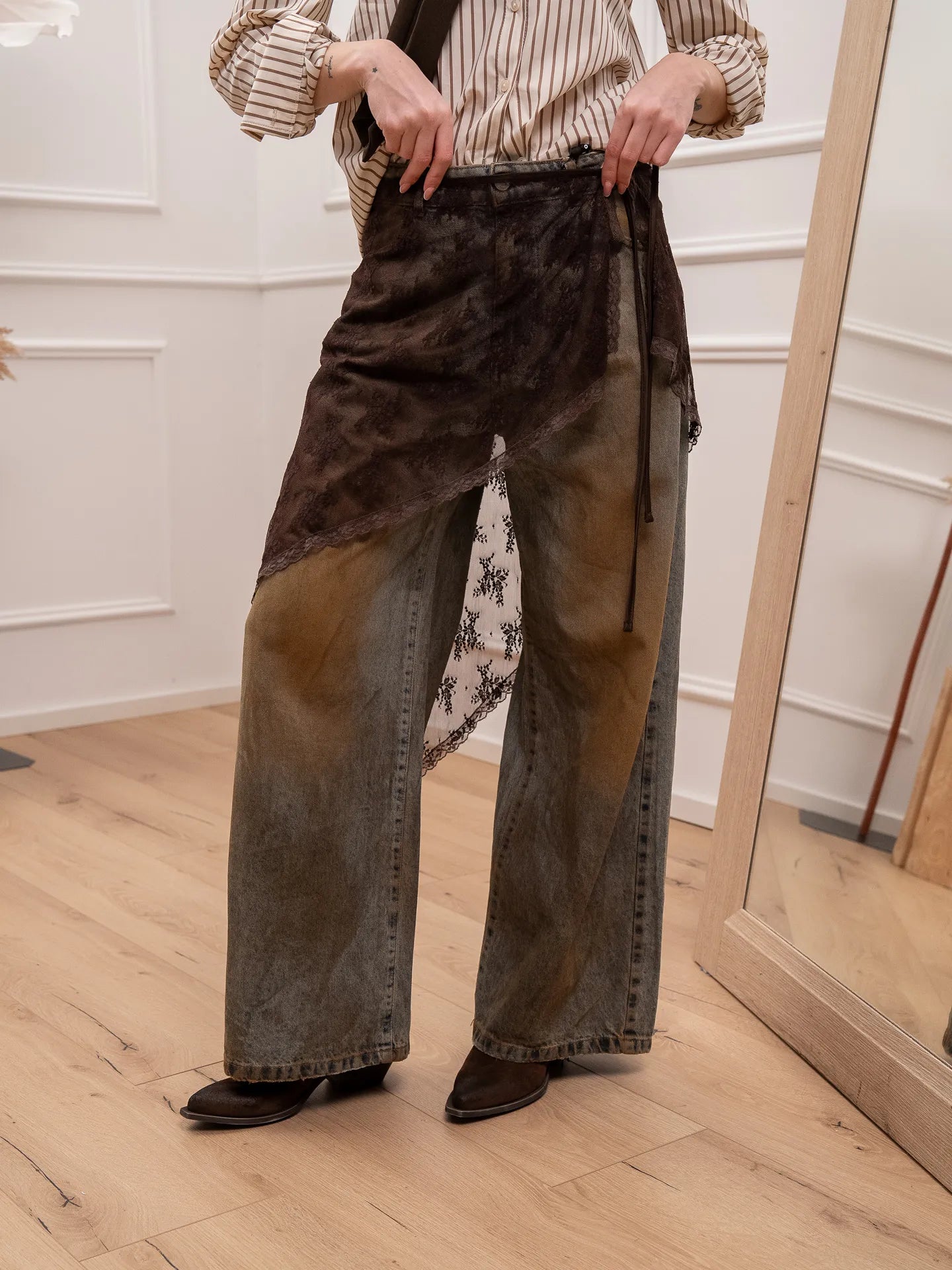 Jeans Amelie denim spennellato - HaveOne