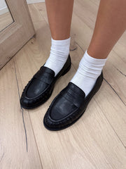 Mocassino Oxford pelle slavata nero - Ovyè