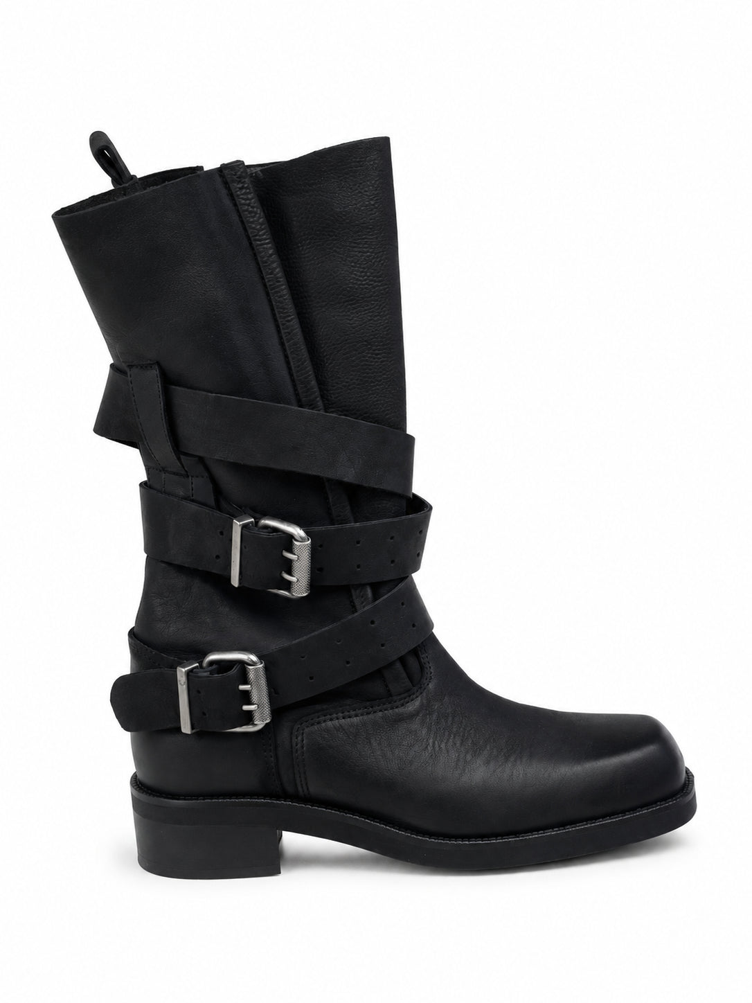 Stivali Urban biker nabuk nero - Divine Follie