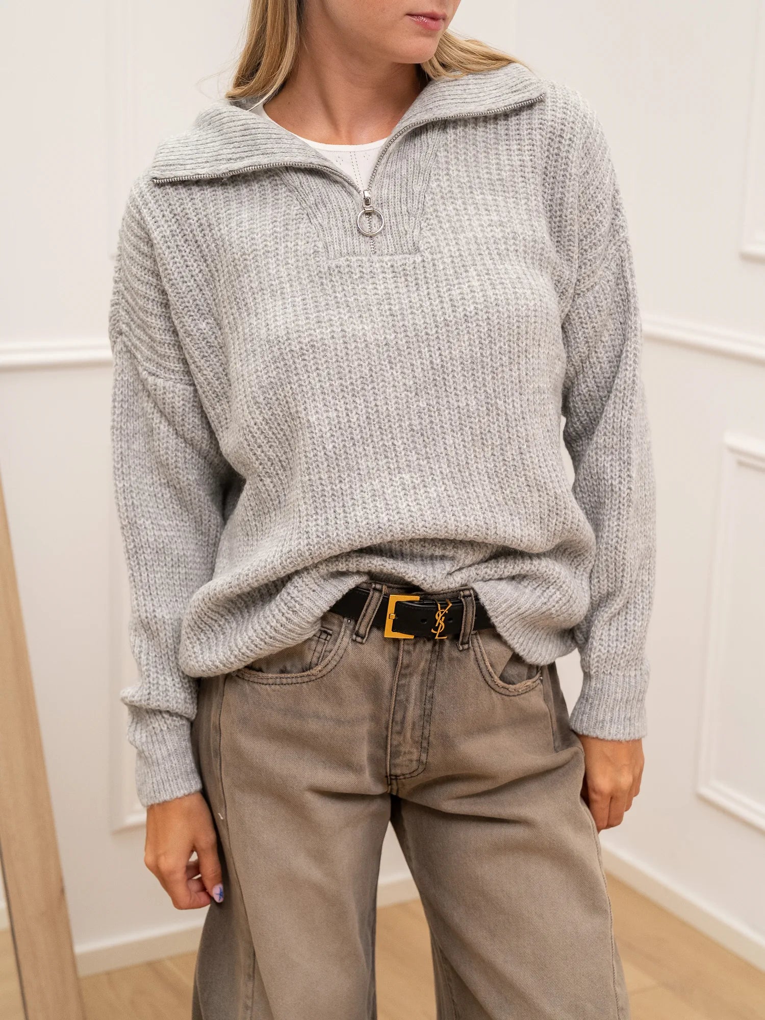 Maglia mezza zip misto lana - HaveOne