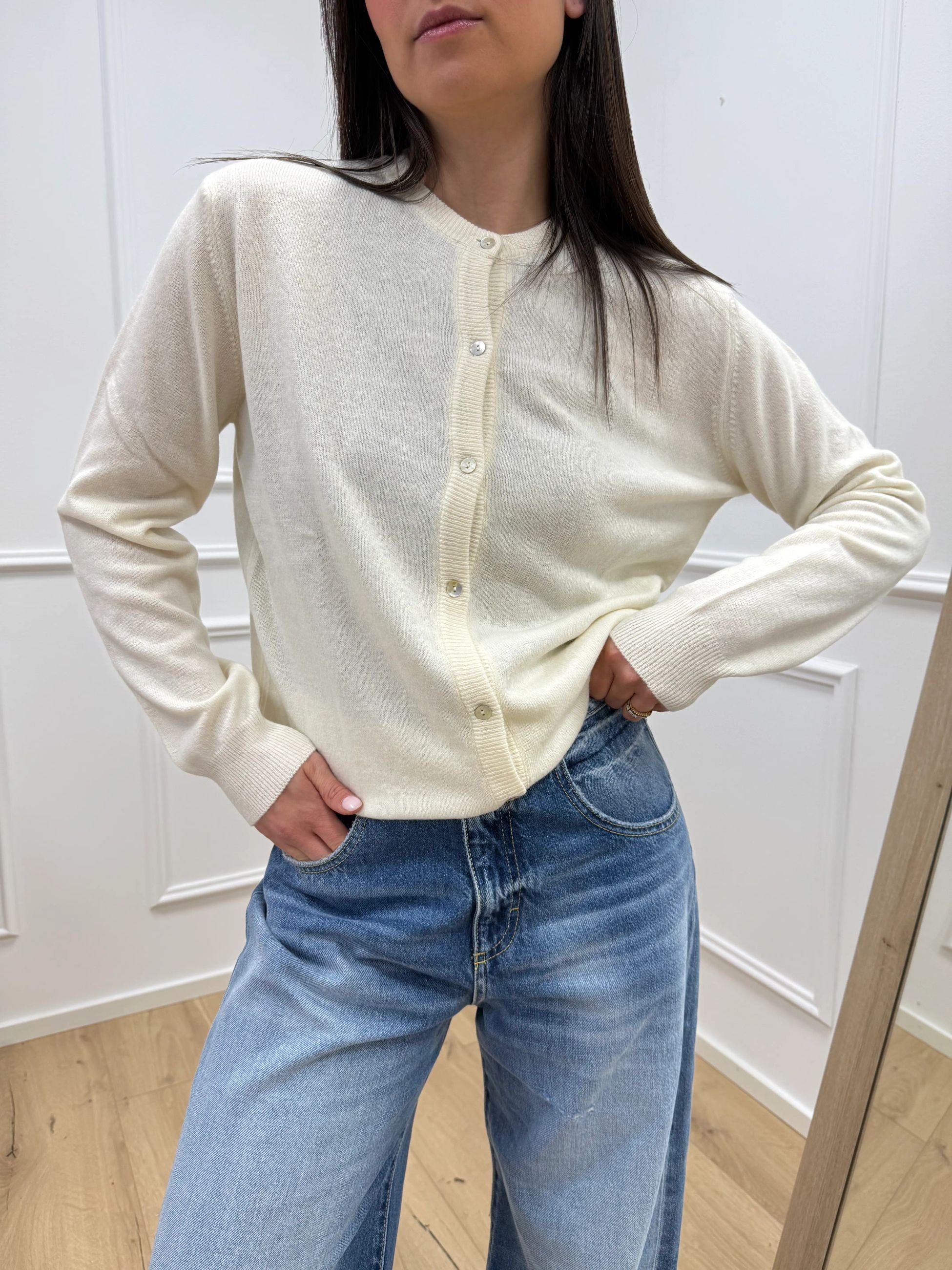 Maglia rebecchina écru 80% lana - HaveOne