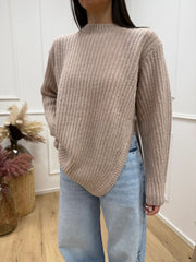 Maxi maglia nude con spacco misto mohair - Kontatto