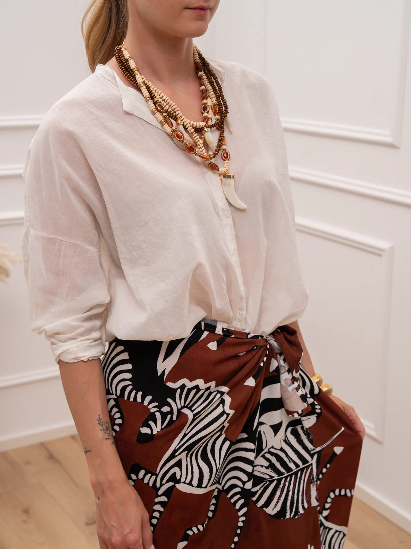 Camicia Daily burro in mussola di cotone - Tensione In