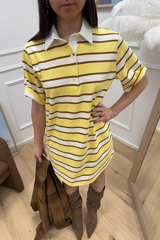 Vestito polo rigato pulcino - Vicolo
