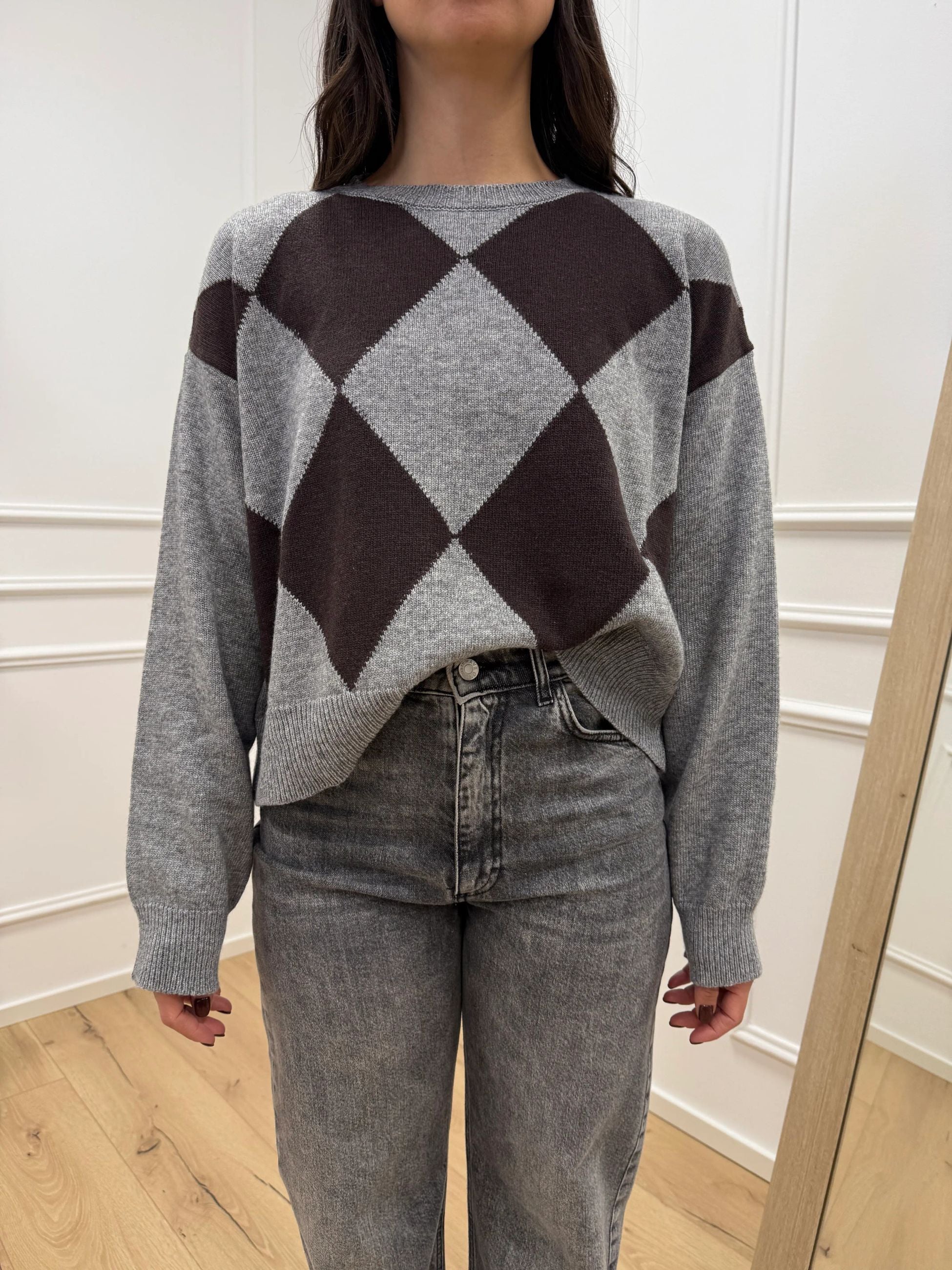 Maglia rombi grigio e moro - Tensione In