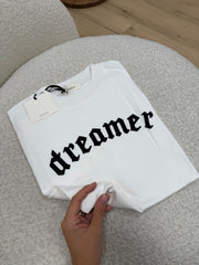 T shirt bianca stampa "Dreamer" floccata - Vicolo