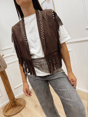 Mantella in dainetto moro con borchie - HaveOne