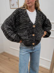Cardigan moro e bianco a tre bottoni - HaveOne