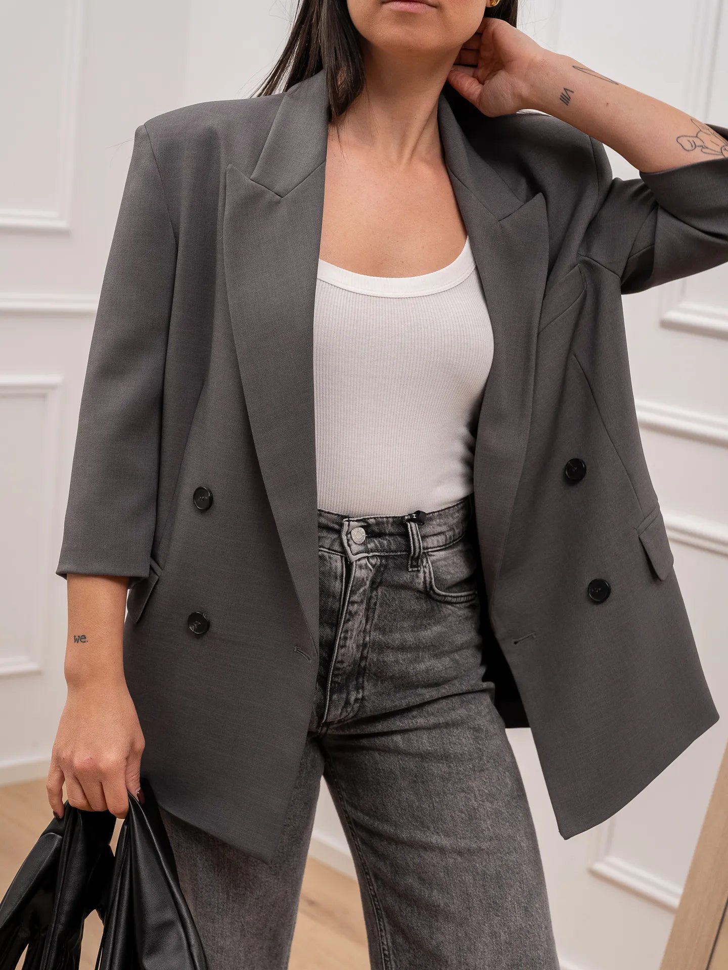 Giacca Audrey grigio chiaro con guanti - Vicolo