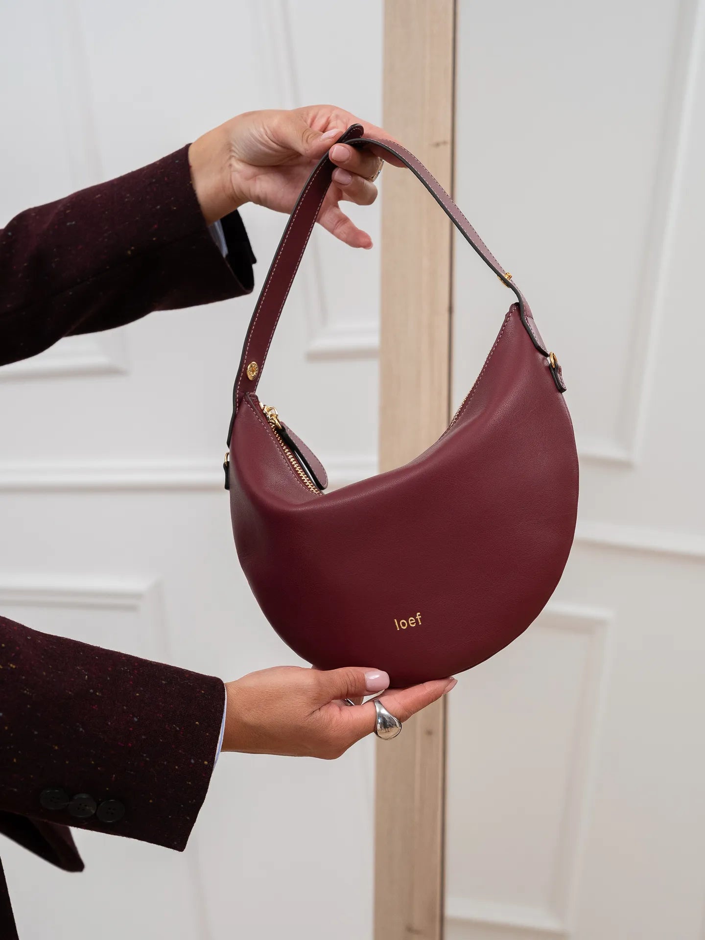 Borsa Lula in pelle liscia rubino - Ioef