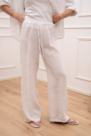Pantaloni Natural bianchi 100% lino - Dixie