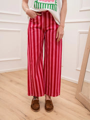 Jeans Candy rigato rosso, fragola - Crispy
