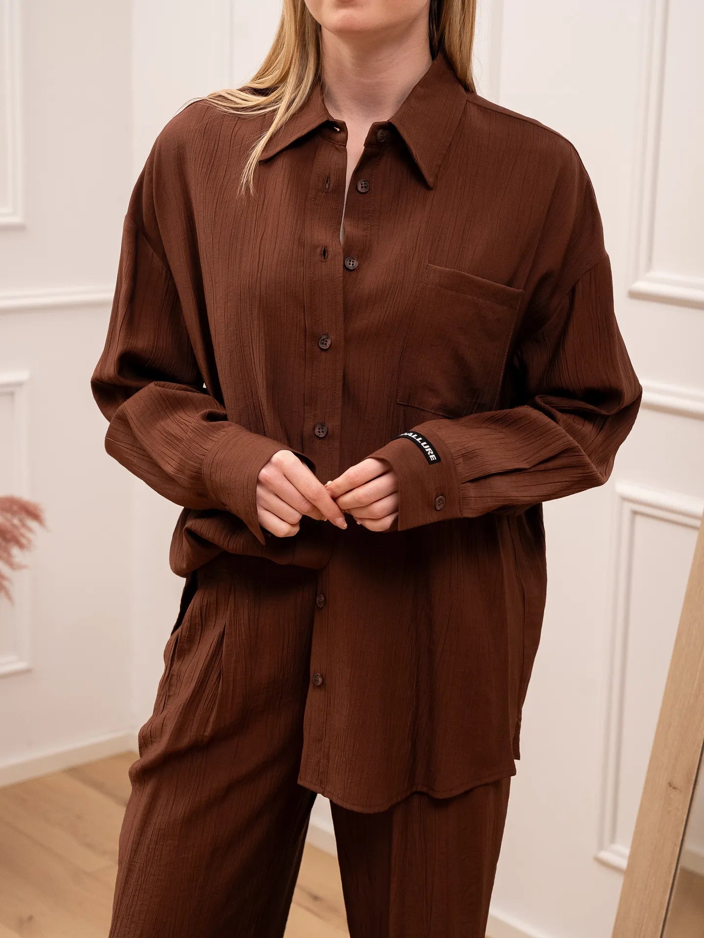 Camicia bruciato fit maschile in viscosa crash - SoAllure