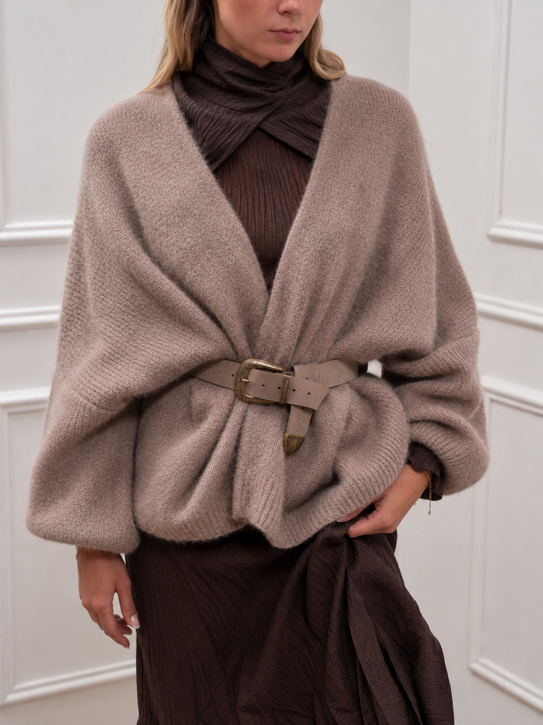 Cardigan sciallato misto alpaca - Philia Loft