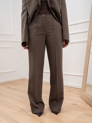 Pantaloni fango mélange con risvolto - Vicolo