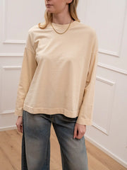 T shirt basic nocciola bordi spessi - HaveOne
