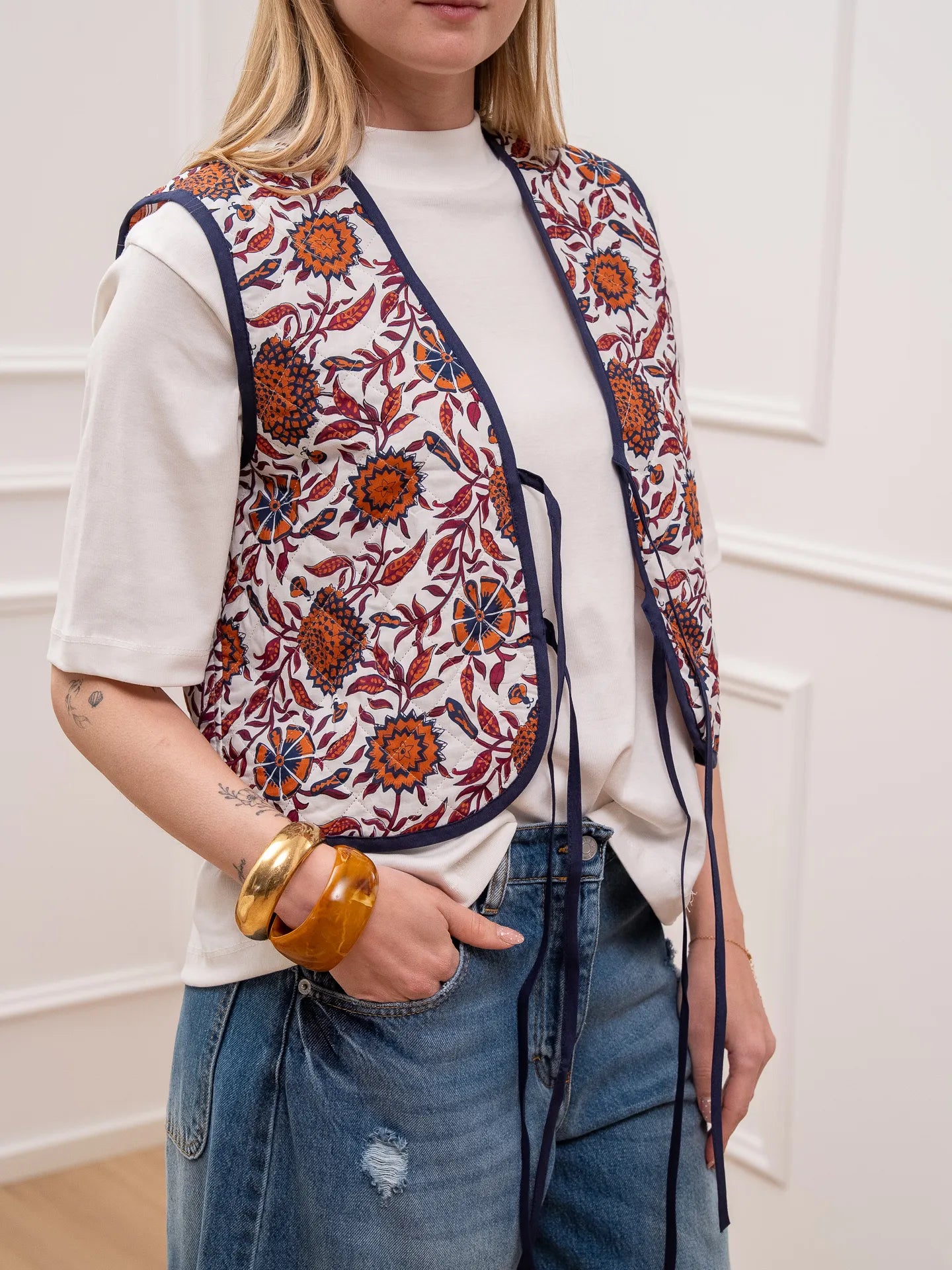 Gilet crop Blossom con laccetti - HaveOne