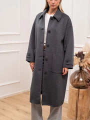 Cappotto grigio con imbottitura misto lana handmade - Vicolo