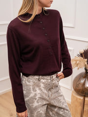 Maglia serafino basic in 100% lana merino - Vicolo