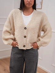 Cardigan calce a tre bottoni con taschine - HaveOne