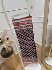 Pashmina pareo fantasia etnica rosa e nera - HaveOne