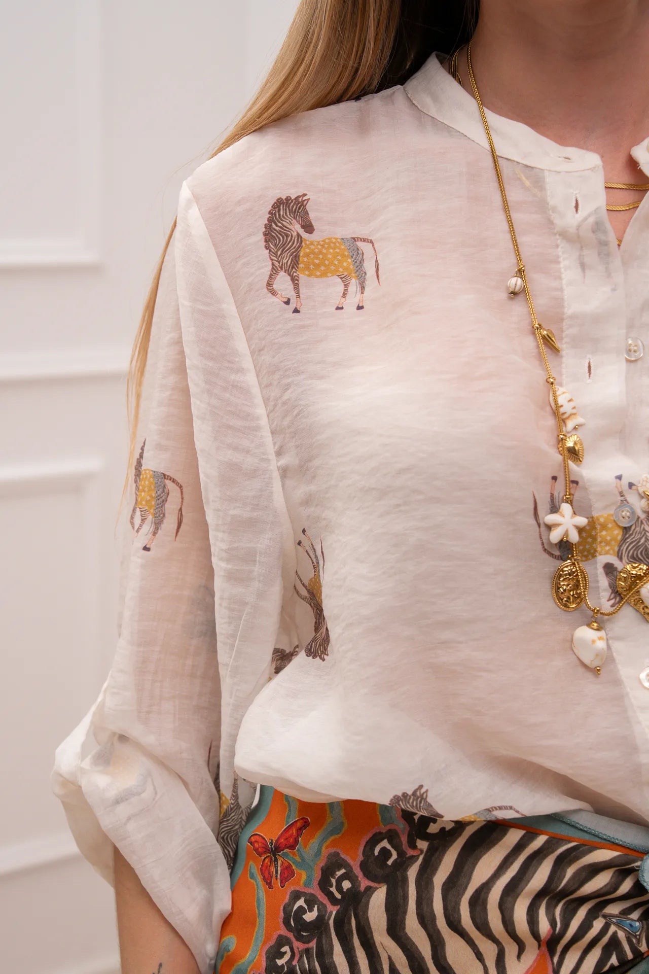Camicia panna Zebra in lyocell - HaveOne