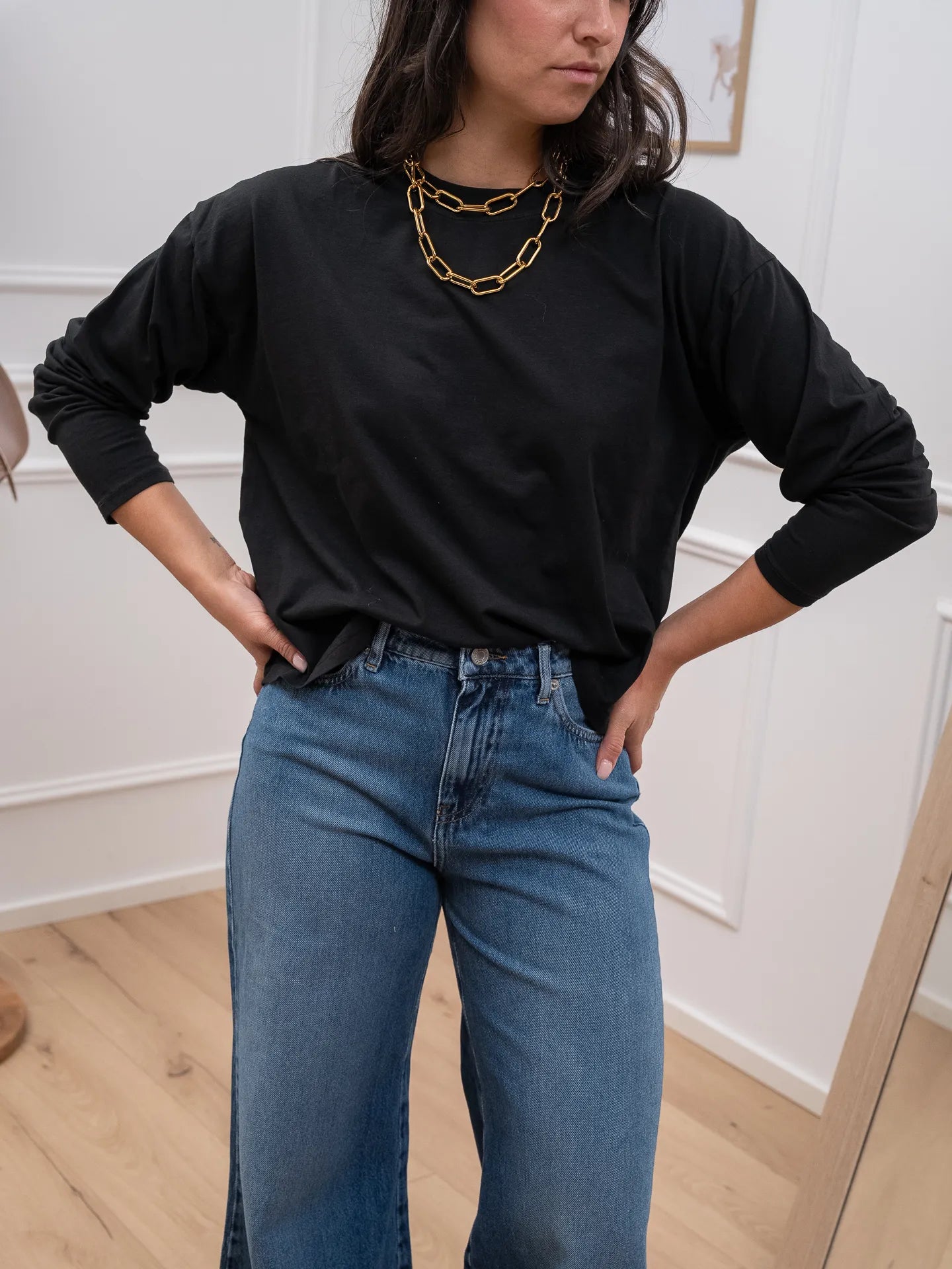 Maglia basic nera a manica lunga - HaveOne