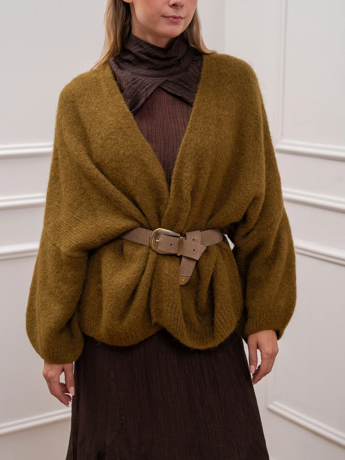 Cardigan sciallato misto alpaca - Philia Loft