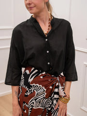 Camicia in voile di cotone nero - HaveOne