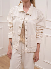 Camicia Rachele in denim burro con cuciture camel - JJXX