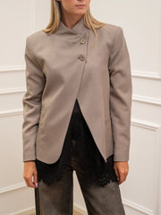 Giacca Lily tortora con doppio bottone - HaveOne