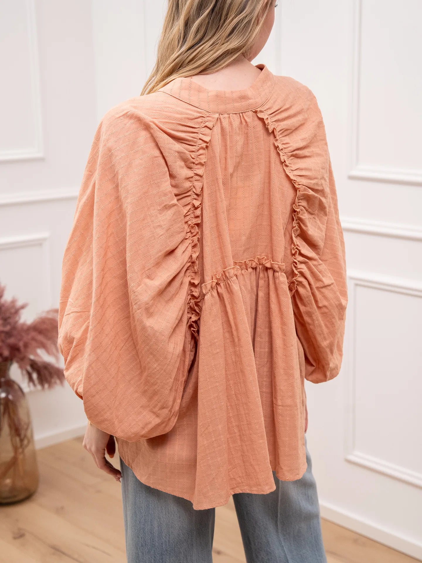 Camicia Waffle pesca - Crispy