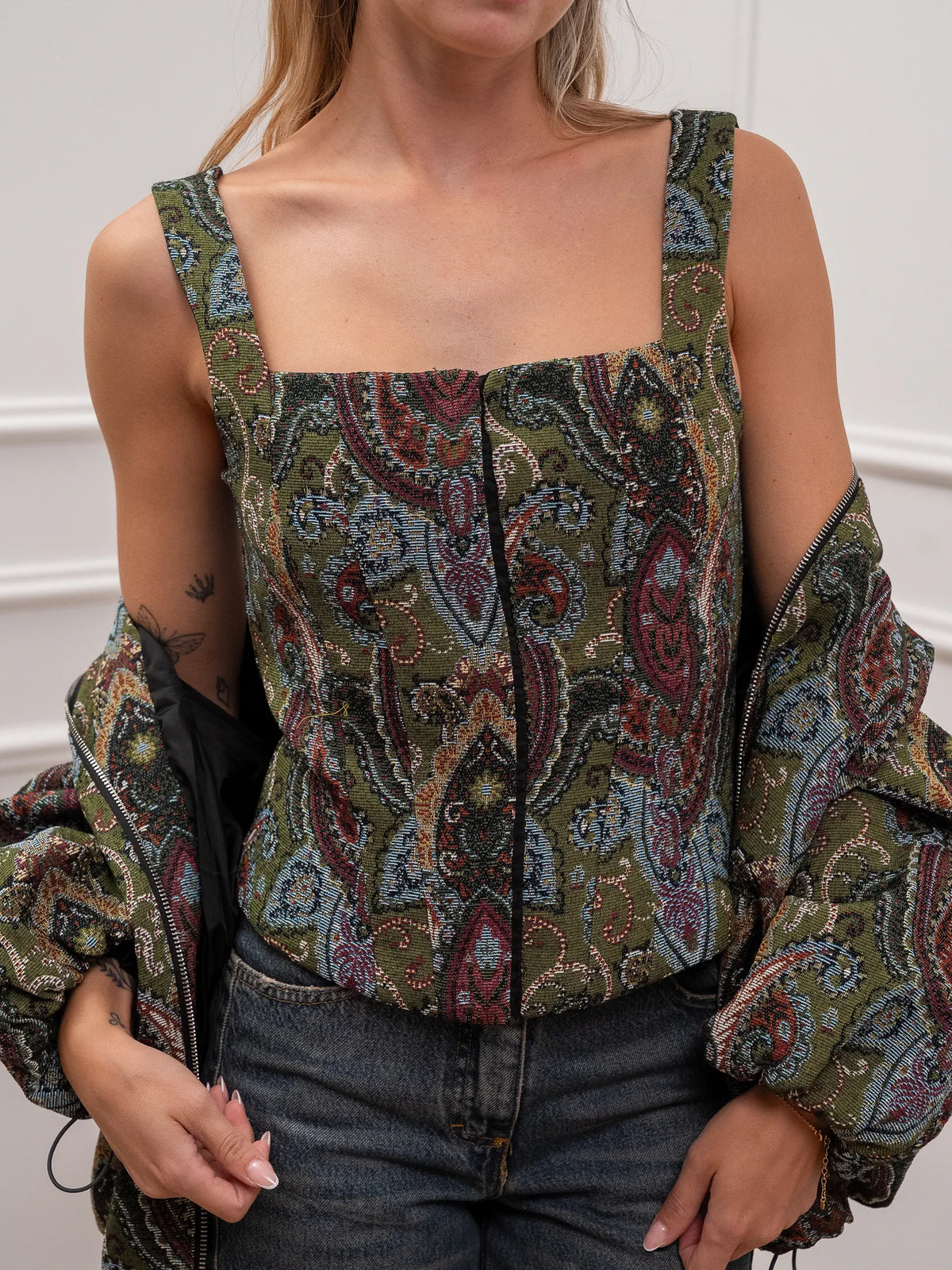 Top corsetto Baroque in tessuto broccato - Vicolo