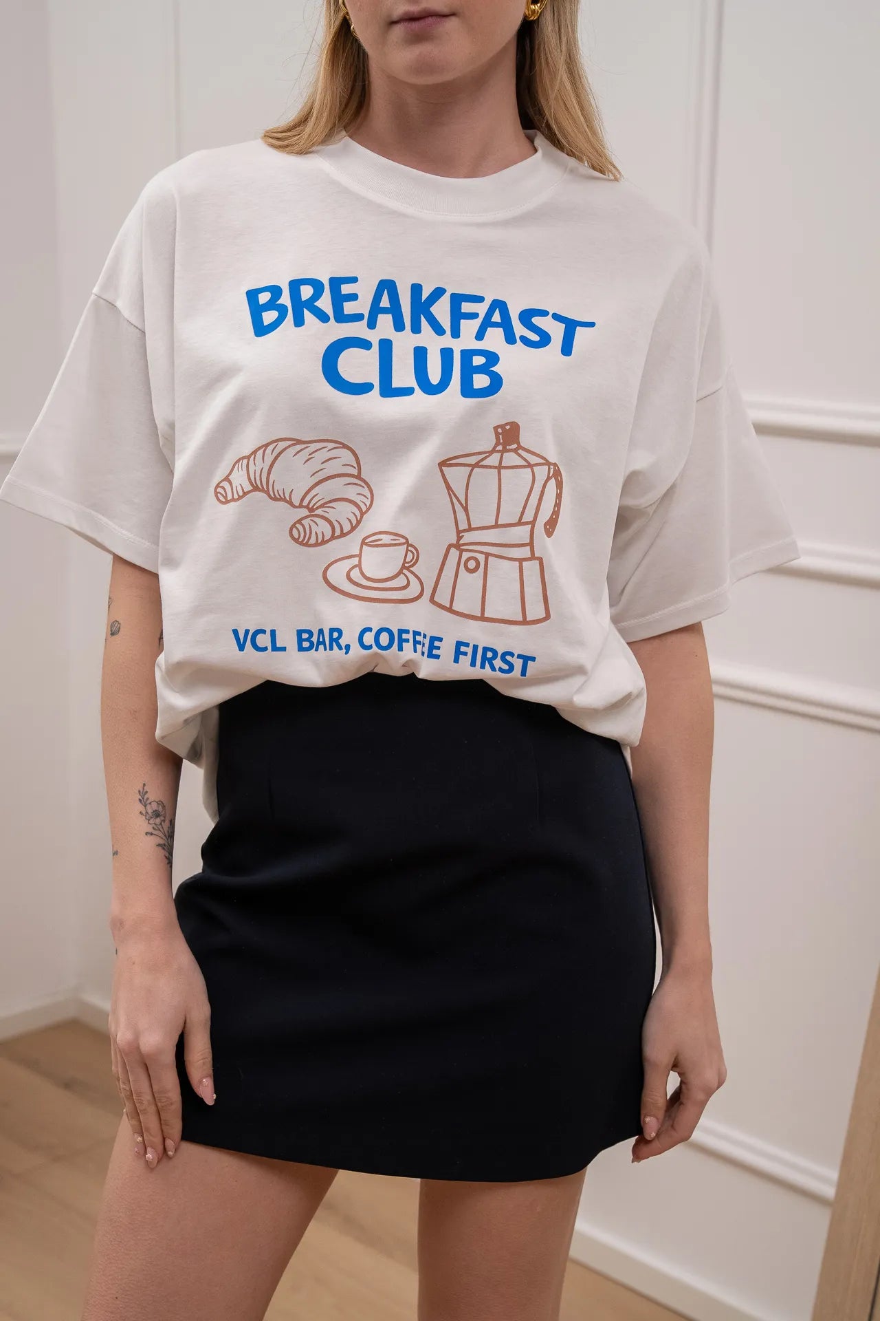 T shirt bianca Breakfast club - Vicolo