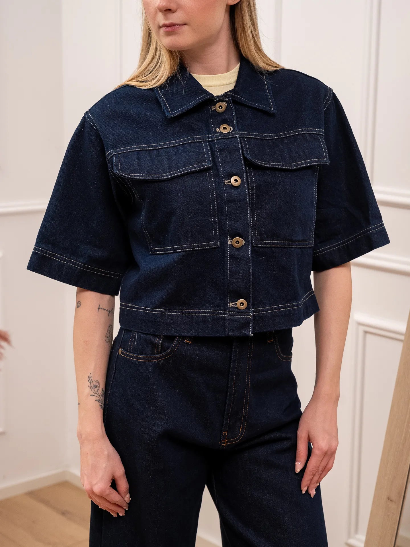 Camicia crop lavaggio zero - Tensione In