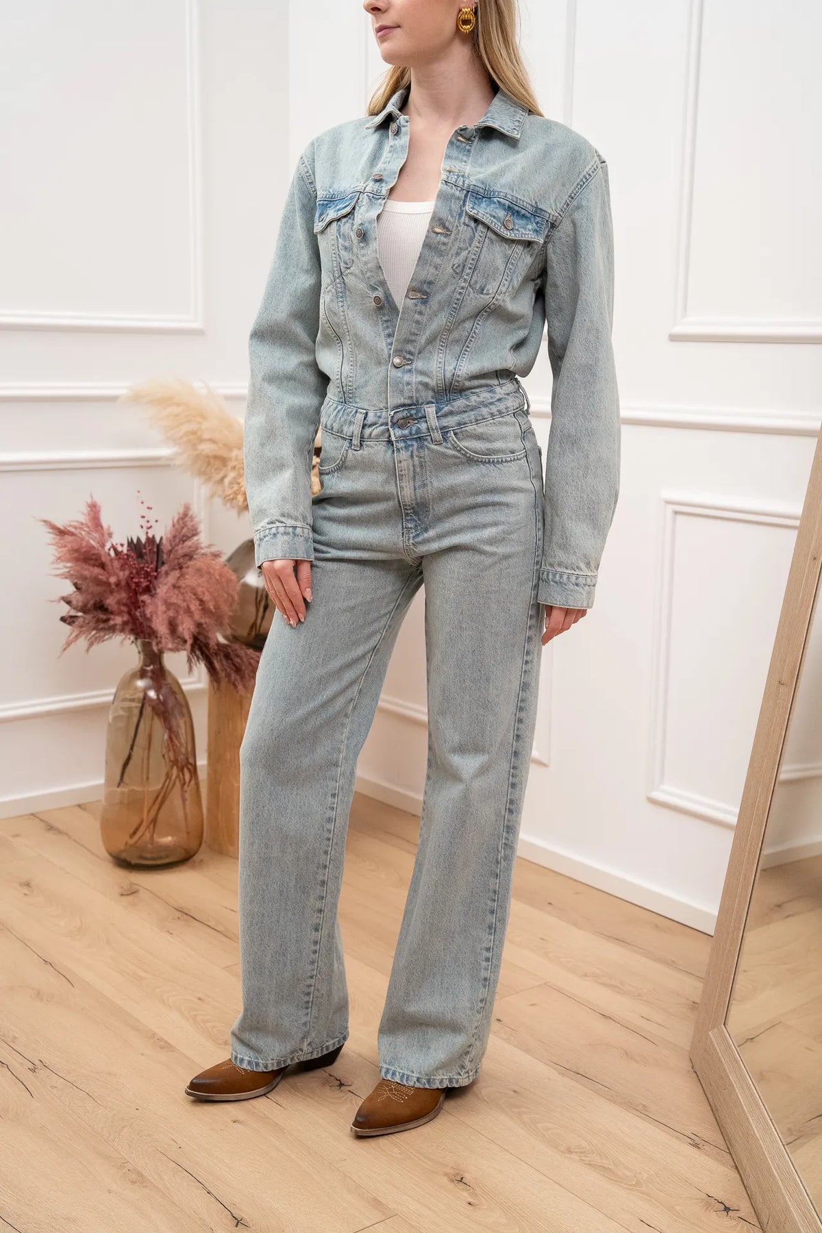 Tuta lunga in denim vintage - Vicolo