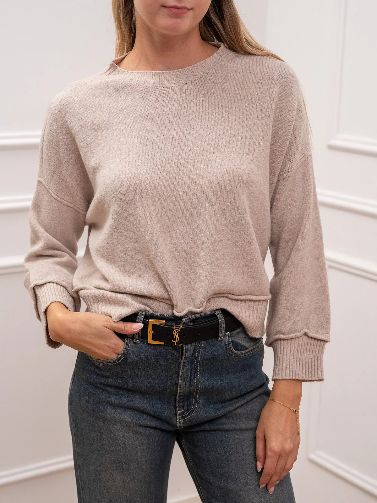 Maglia con impunture misto viscosa - HaveOne
