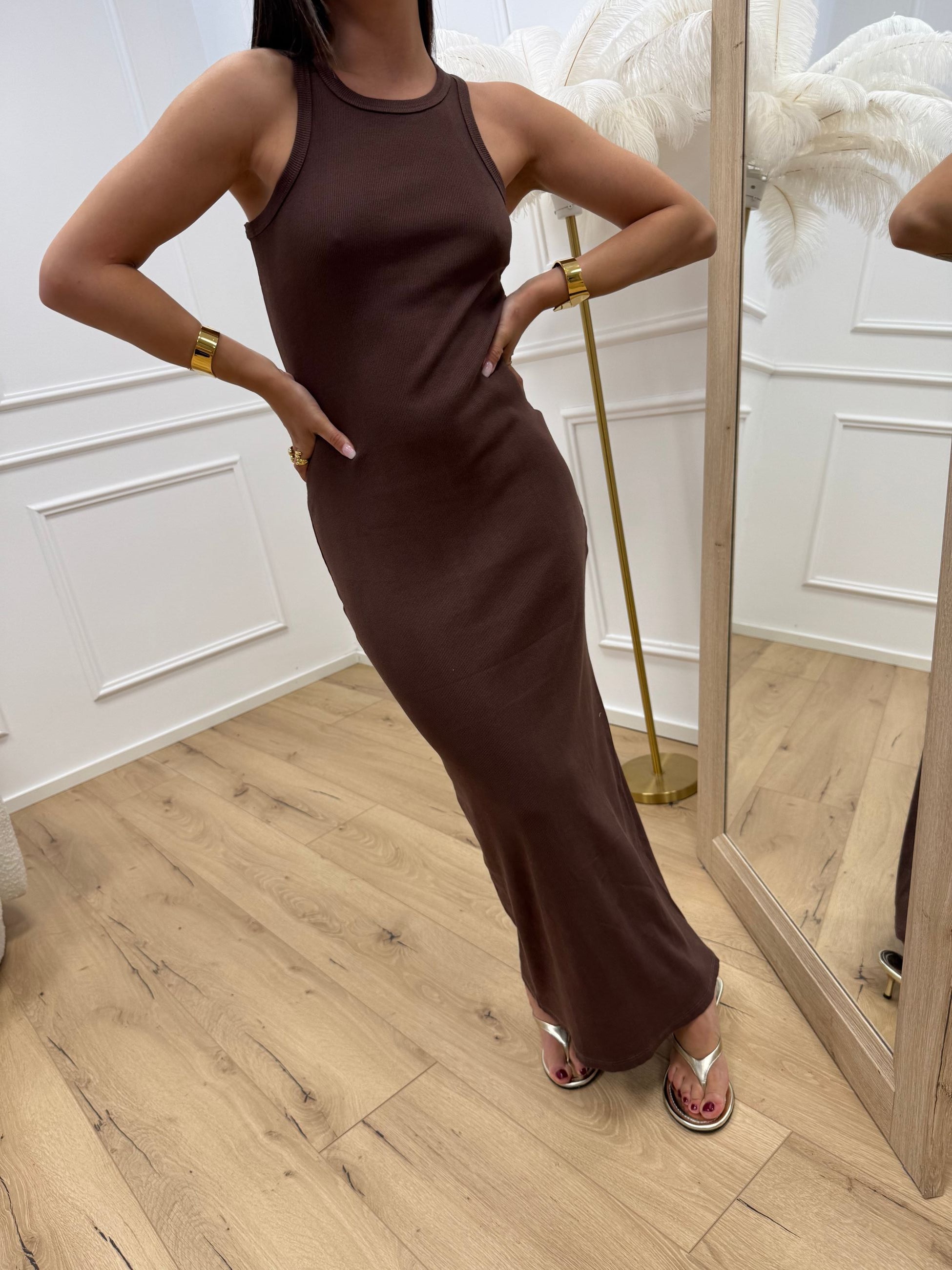 Vestito vogatore a costine cioccolato - HaveOne