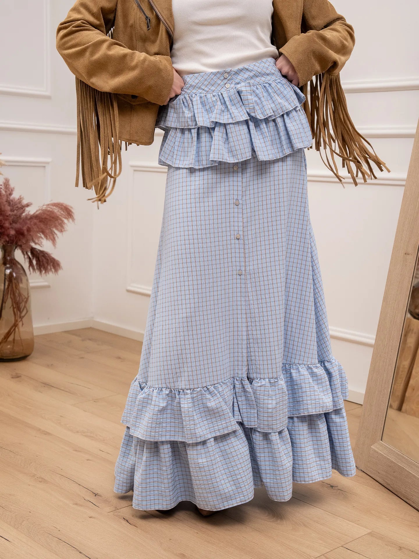 Gonna Provence check azzurro - Crispy