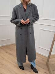 Cappotto lungo grigio mélange sei bottoni - Vicolo